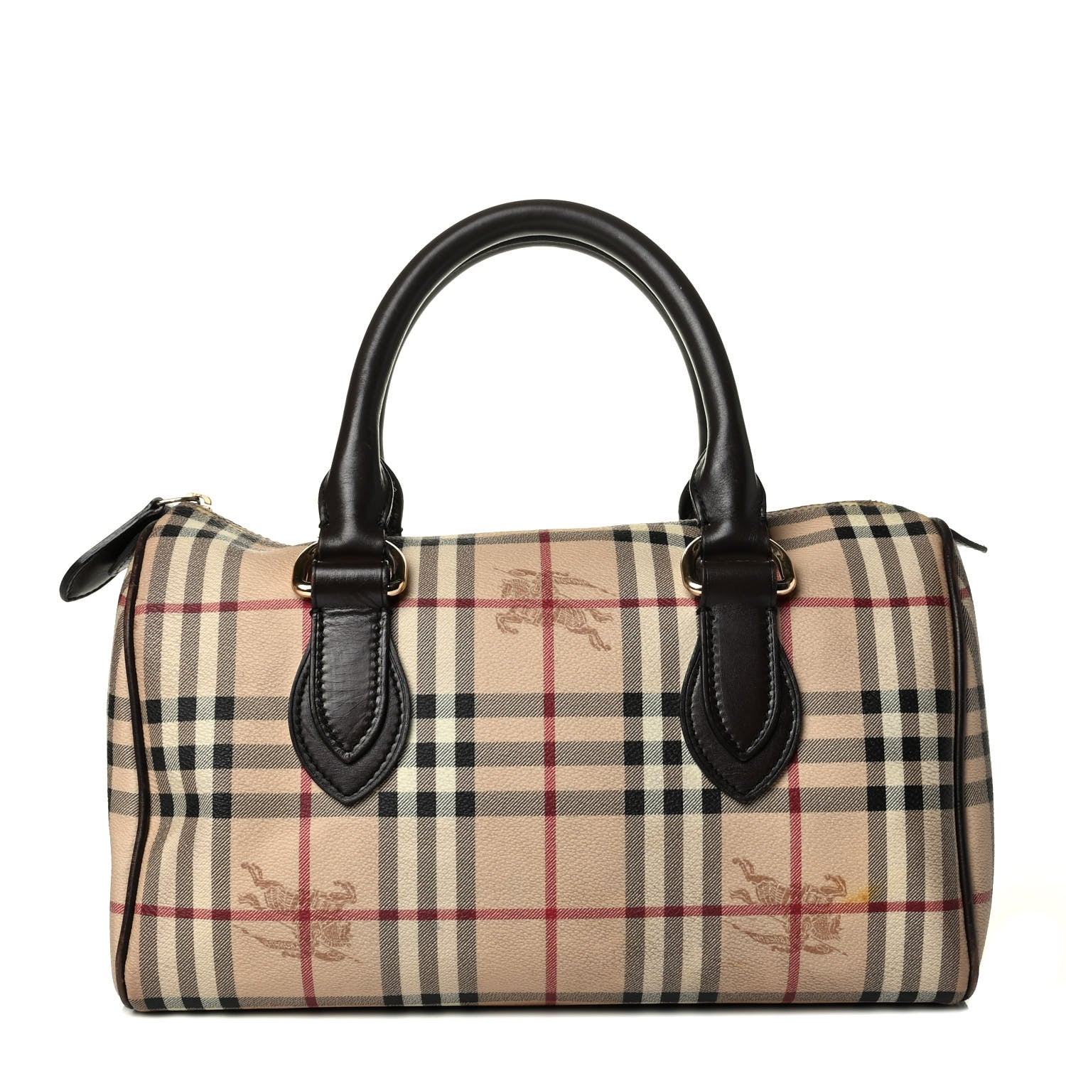 Burberry Haymarket Check Large Chester Bowling Bag Chocolate 1 of 7