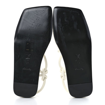 Louis Vuitton Lambskin Nova Flat Sandals 37 White 5 of 7
