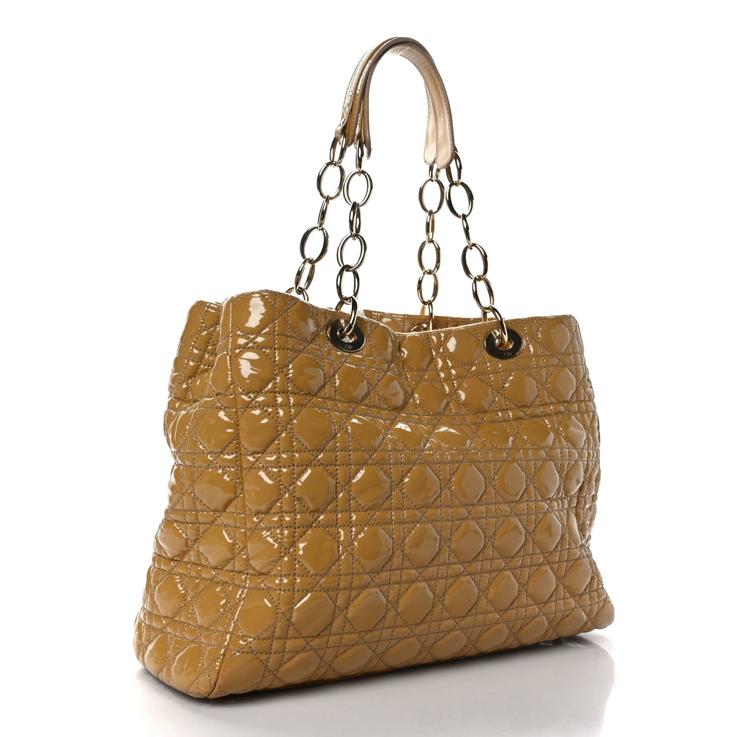 Christian Dior Patent Cannage Large Dior Soft Shopping Tote Beige 4 of 10