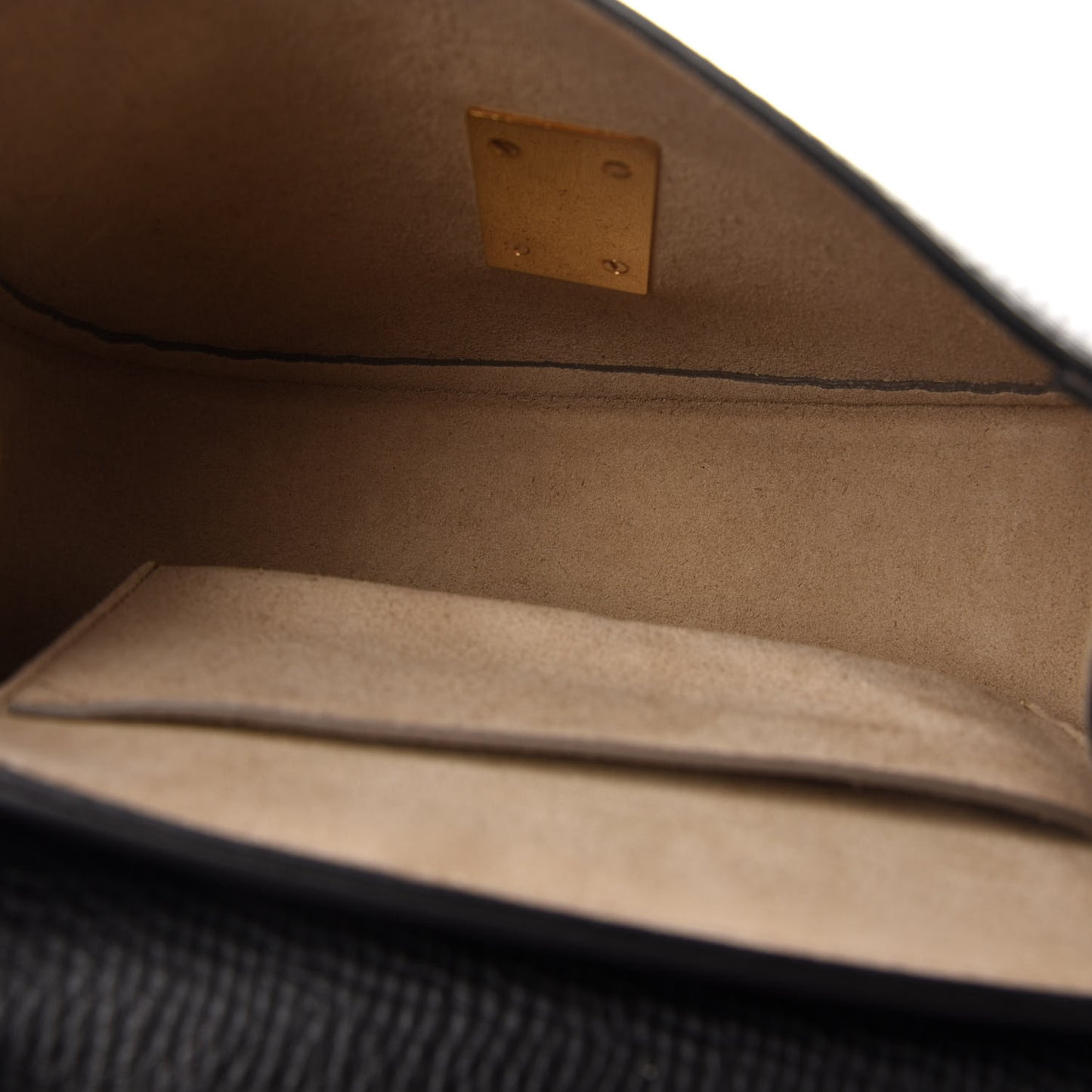 Grained Calfskin Lambskin Mini Bi-Color Drew Shoulder Bag Black Powder Beige