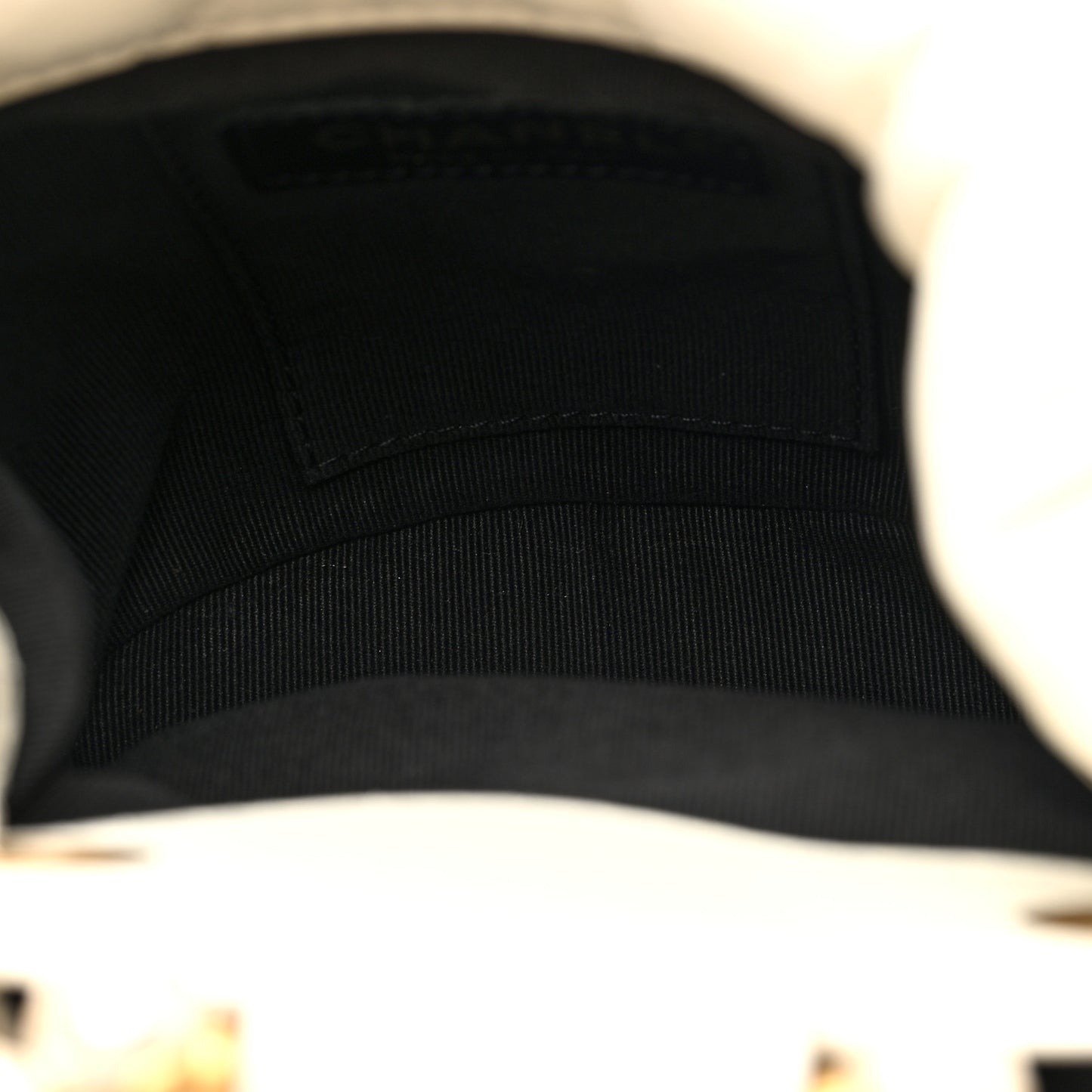 Lambskin Quilted Pearl Crown Drawstring Bag White