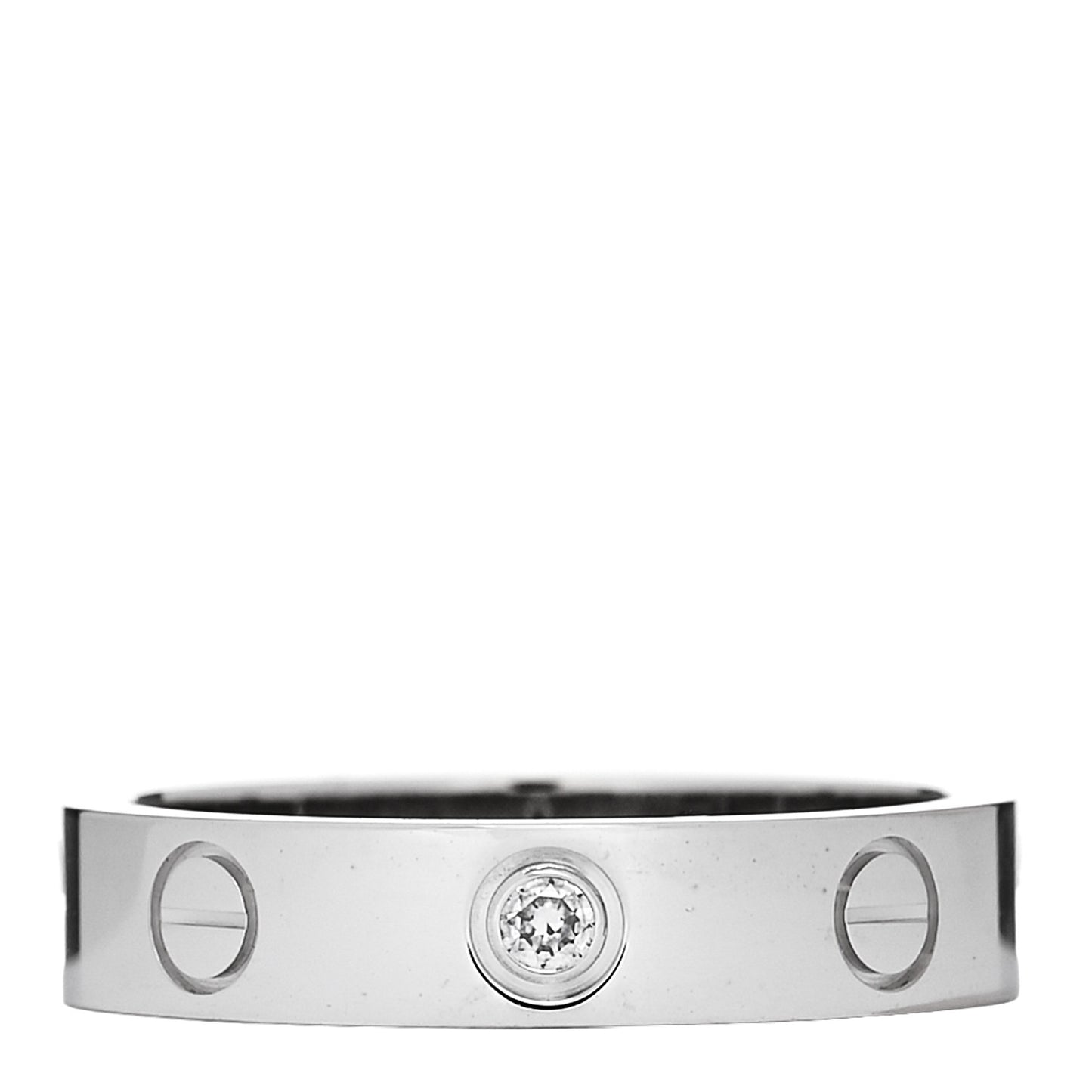 18K White Gold Diamond 4mm LOVE Wedding Band Ring 49 4.75