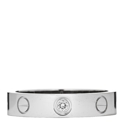 Cartier 18K White Gold Diamond 4mm LOVE Wedding Band Ring 49 4.75 1 of 4