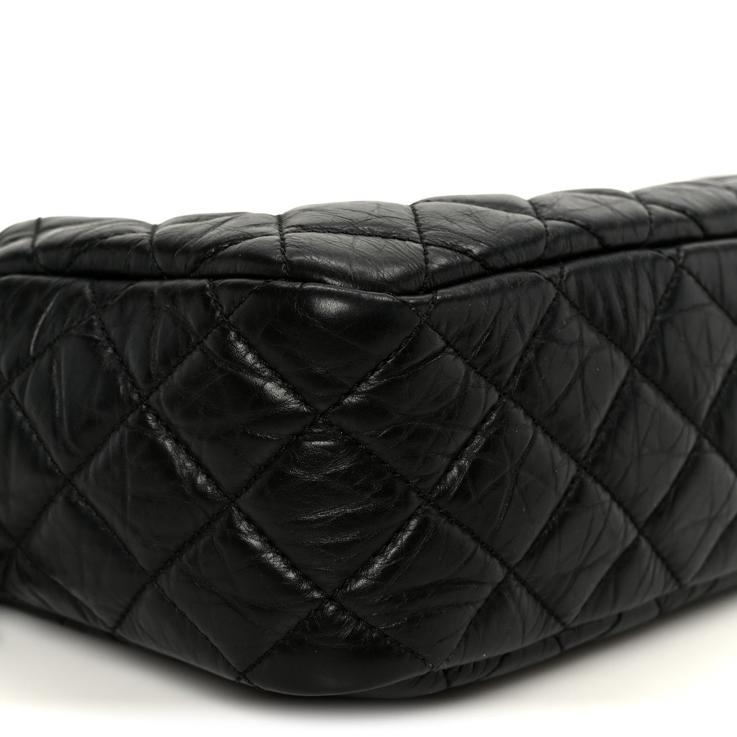 Aged Calfskin Quilted Medium Reissue Camera Case Black