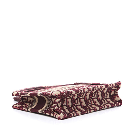 Christian Dior Oblique Mini Book Tote Burgundy Multicolor 3 of 9
