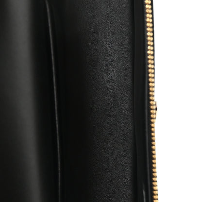 Chanel Calfskin Crocodile Embossed Crococo Top Handle Slim Vanity Case With Chain Black 5 of 11