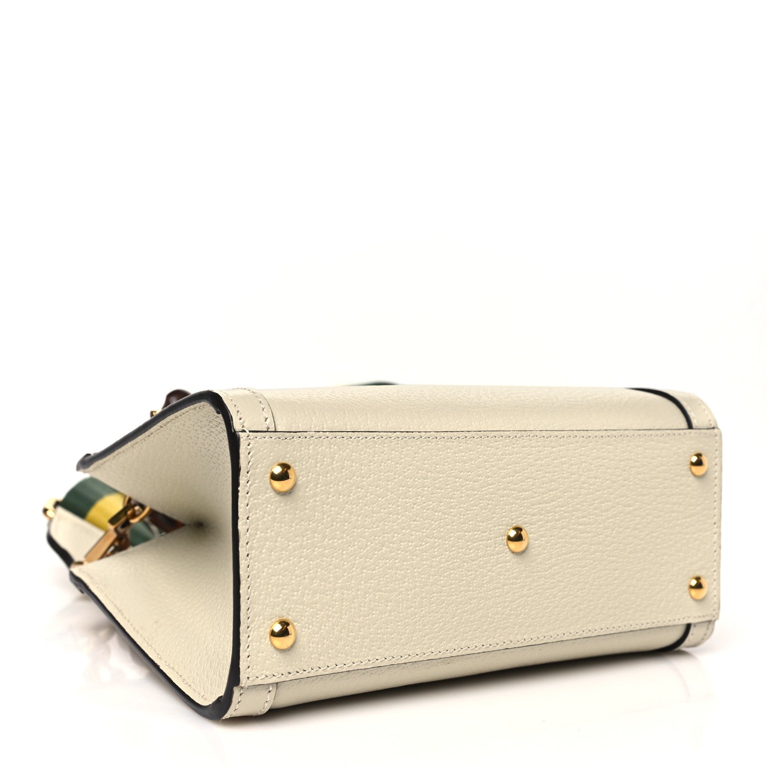 Gucci Textured Calfskin Web Mini Diana Tote Bag Mystic White 4 of 10