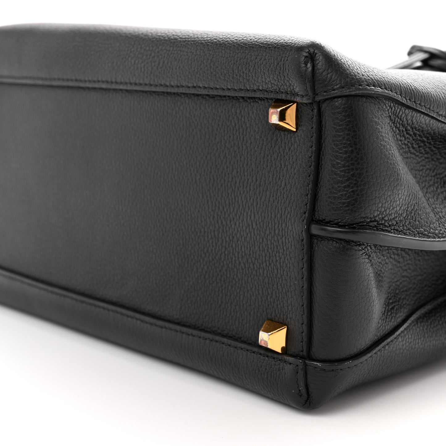Grained Calfskin Medium Milla Tote Black