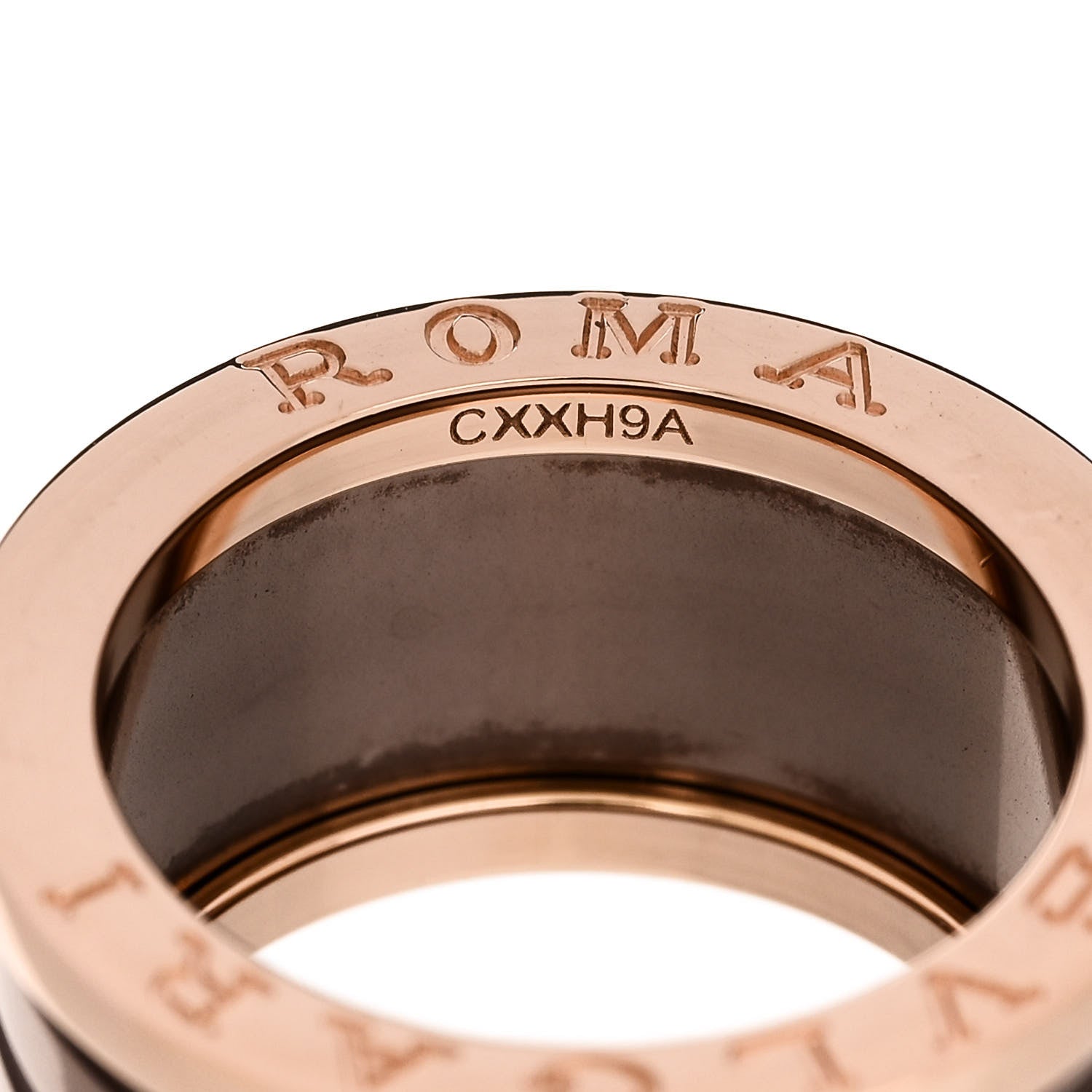 Bulgari 18K Rose Gold Bronze Cermet B.Zero1 Roma Four-Band Ring 53 6.25 5 of 6