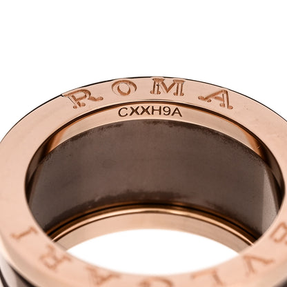 Bulgari 18K Rose Gold Bronze Cermet B.Zero1 Roma Four-Band Ring 53 6.25 5 of 6