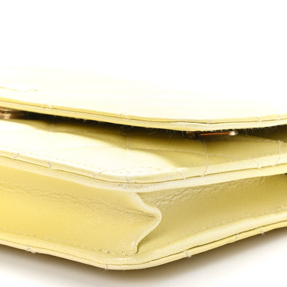 Chanel Cloudy Pearly Goatskin Quilted Wallet on Chain WOC Light Yellow 11 of 12