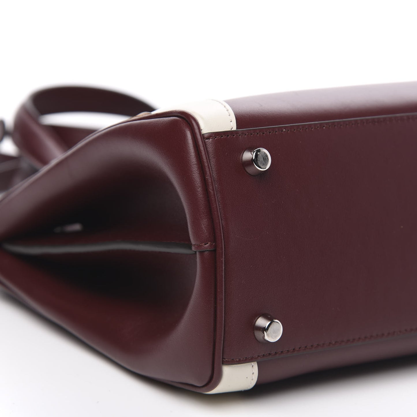 Smooth Calfskin Small Zumi Top Handle Bag Vintage Bordeaux White Friky Taupe