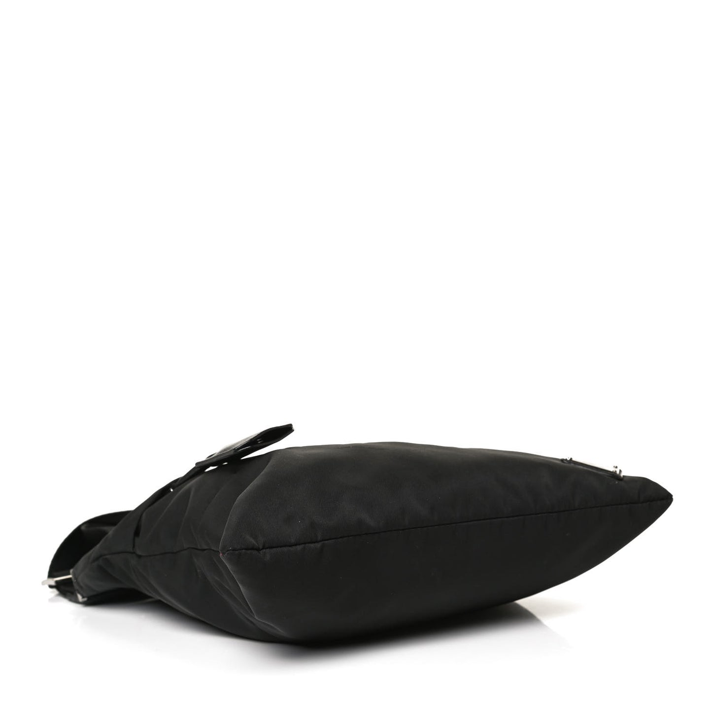 Tessuto Nylon Saffiano Flat Messenger Bag Black