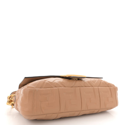 Fendi Nappa FF 1974 Embossed Baguette Miele Scuro 4 of 12