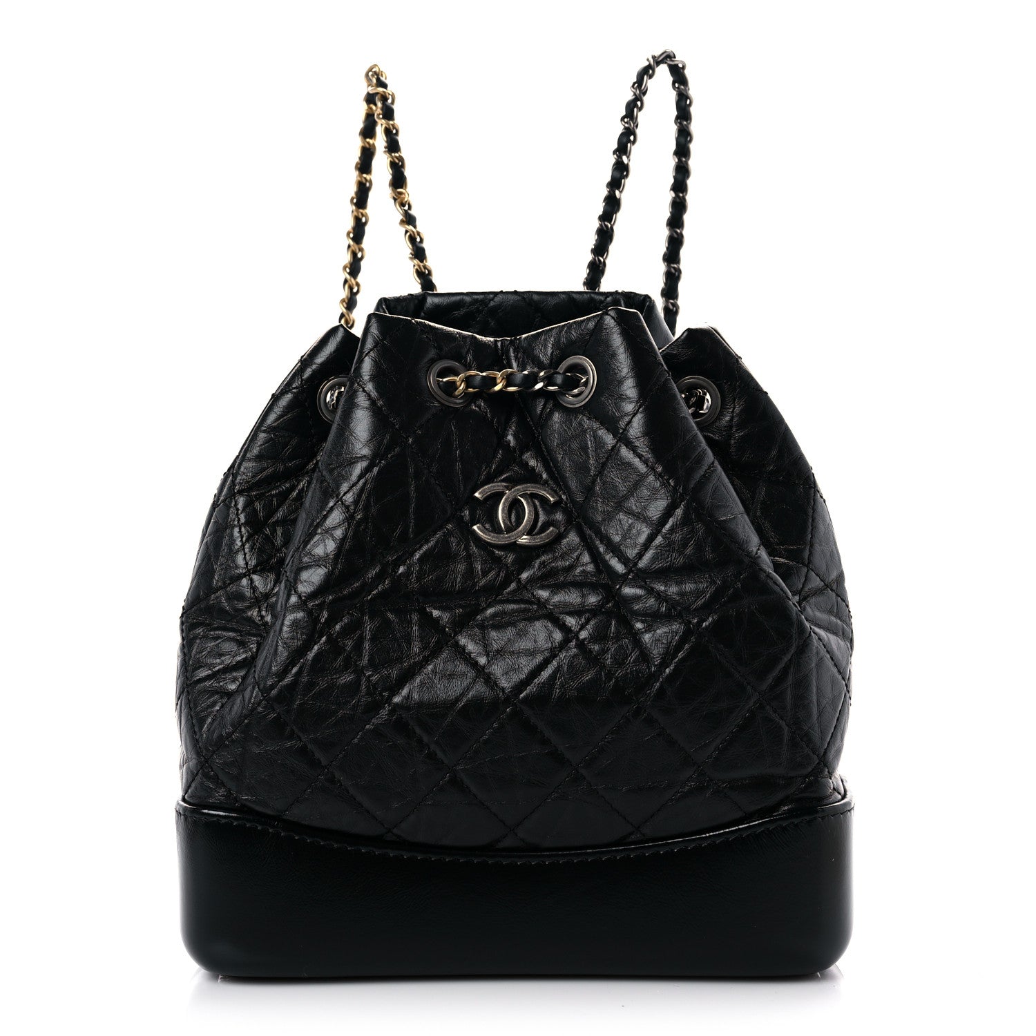 Chanel Aged Calfskin Quilted Small Gabrielle Backpack Black 2 of 11