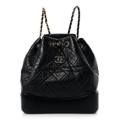 Chanel Aged Calfskin Quilted Small Gabrielle Backpack Black 2 of 11