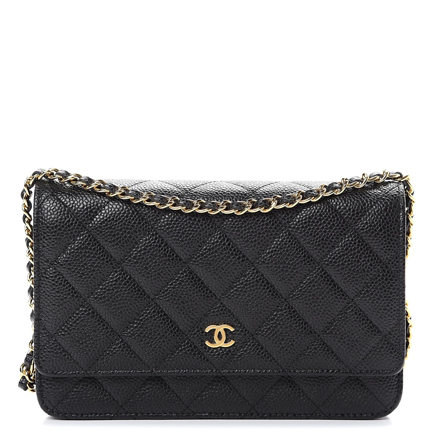 Caviar Quilted Wallet On Chain WOC Black