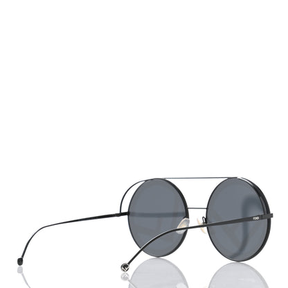 Fendi Metal F is Fendi Printed Run Away Round Frame Sunglasses FF 0285/S Black 4 of 7