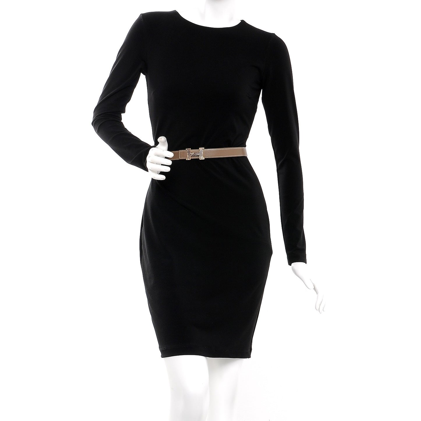 Epsom Swift Lizard 24mm Mini Constance H Belt 80 Etoupe Black Ombre