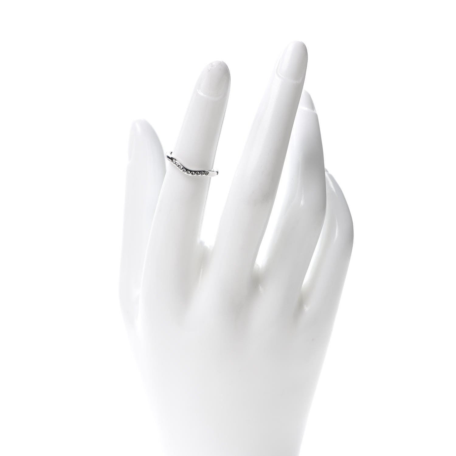 Tiffany Platinum Diamond Elsa Peretti Curved Wedding Band Ring 48 4.5 2 of 4
