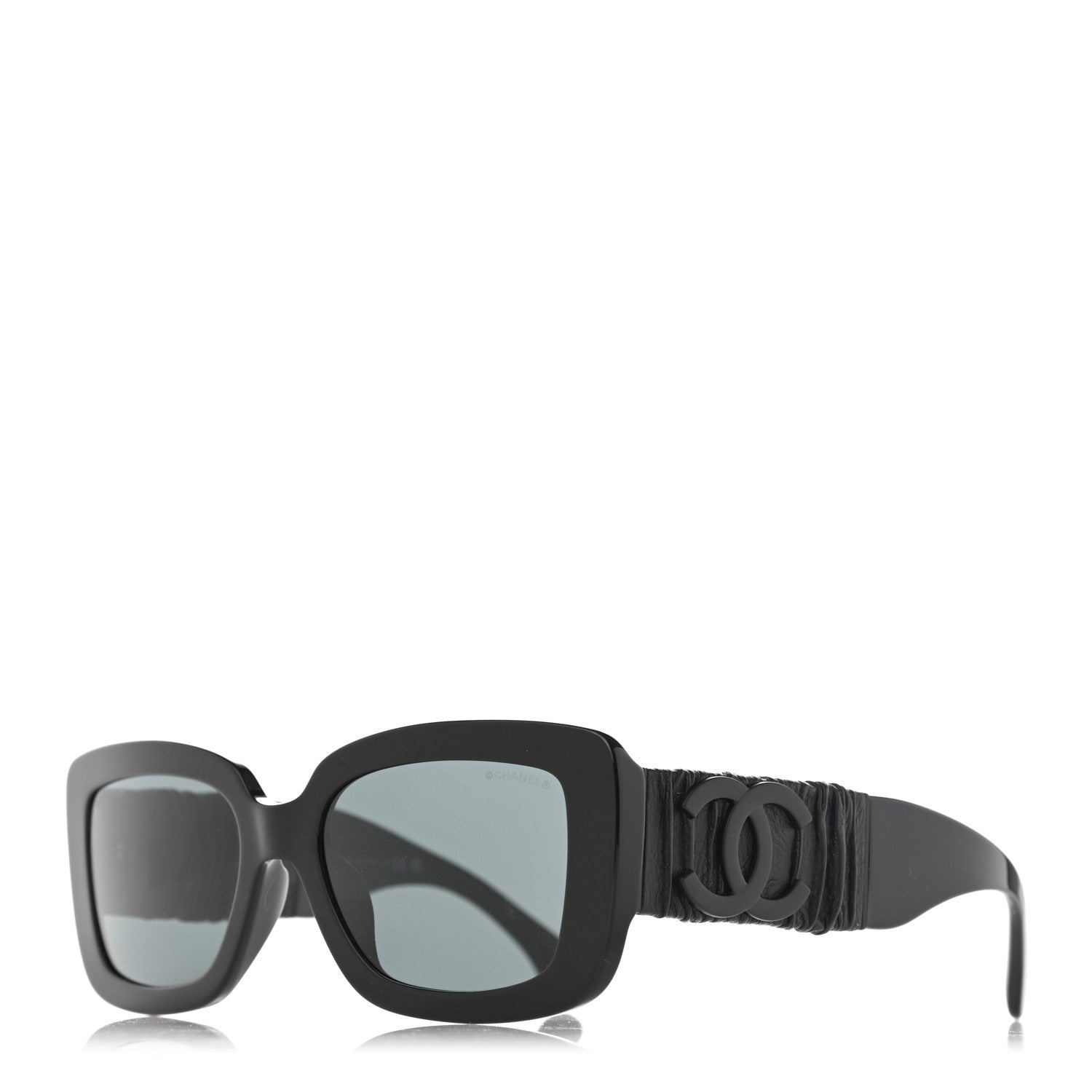 Chanel Acetate Calfskin Polarized Square Sunglasses 5473-Q-A Black 1 of 9