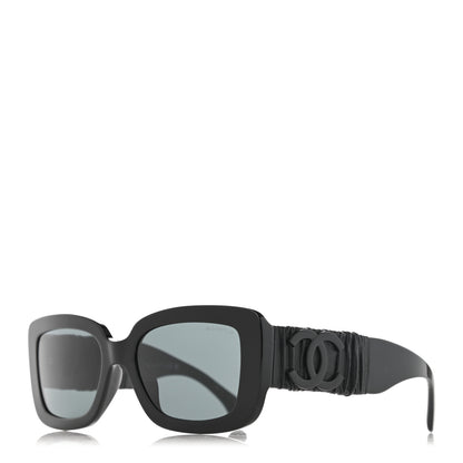 Chanel Acetate Calfskin Polarized Square Sunglasses 5473-Q-A Black 1 of 9