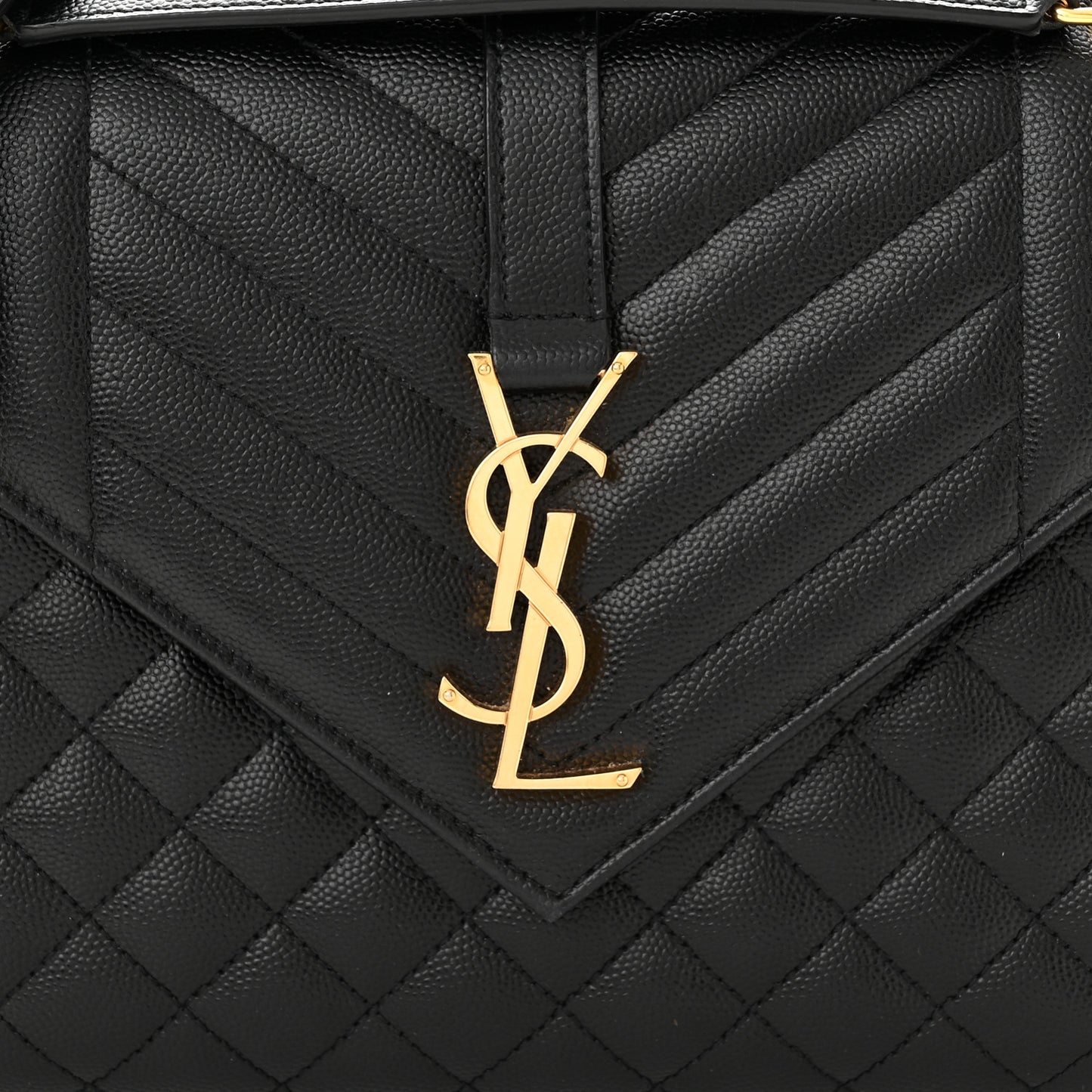 Grain De Poudre Textured Mixed Matelasse Triquilt Medium Monogram Satchel Black