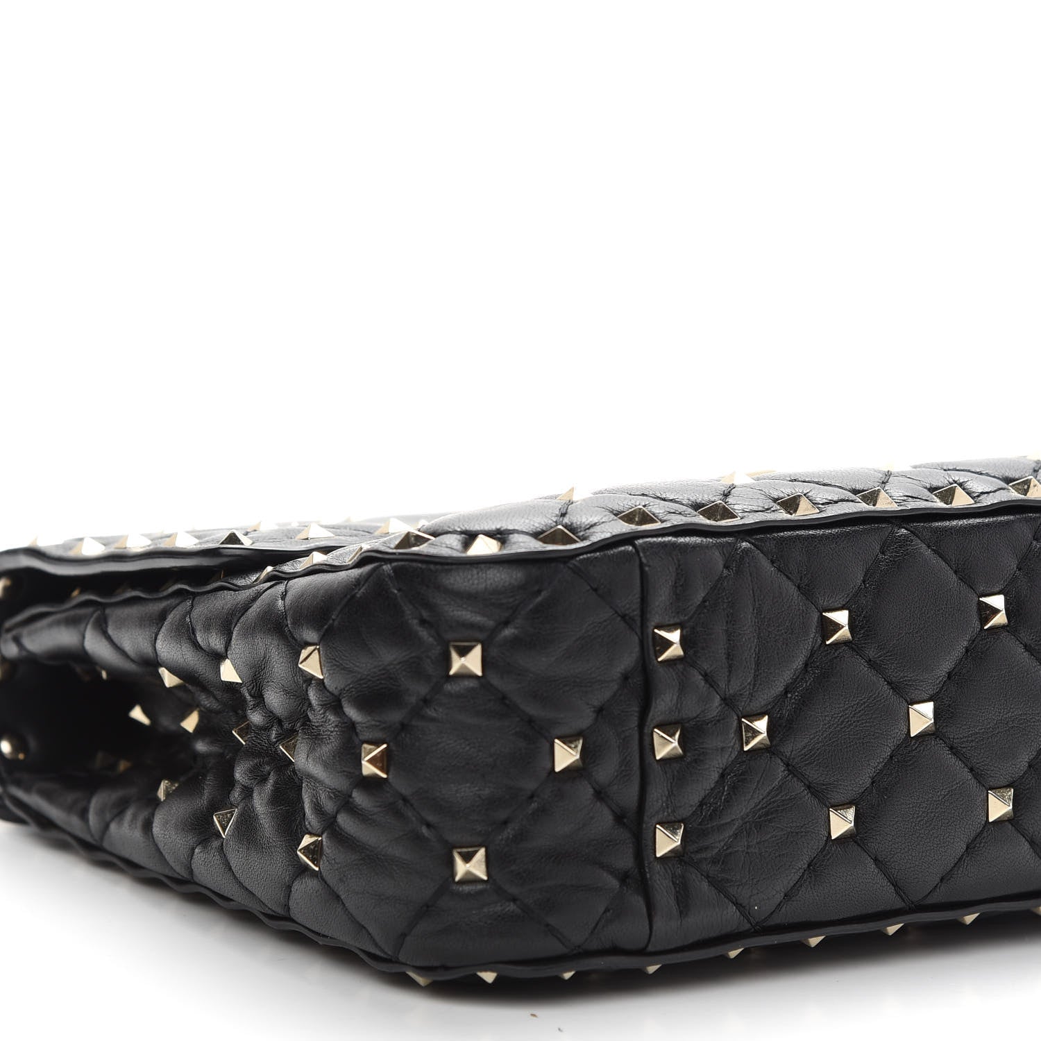 Valentino Garavani Lambskin Medium Rockstud Spike Shoulder Bag Black 7 of 8