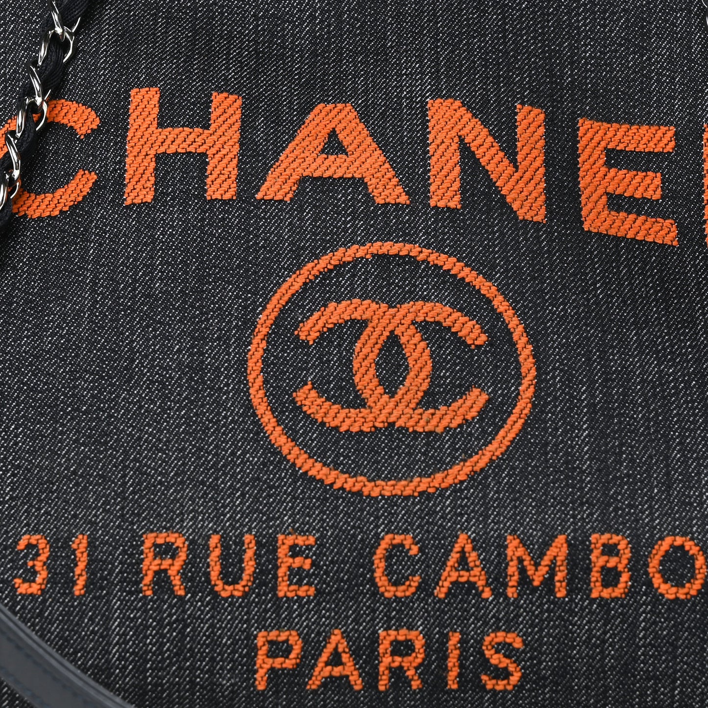 Denim Small Deauville Tote Blue Orange