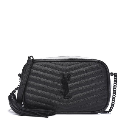 Saint Laurent Grain De Poudre Matelasse Monogram Mini Lou Camera Bag Black 1 of 9