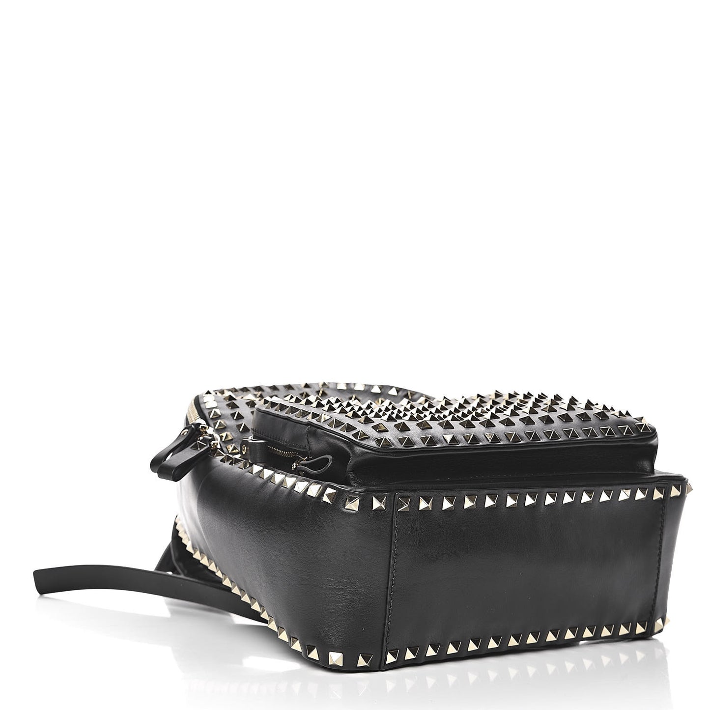 Calfskin Medium Rockstud All Over Backpack Black