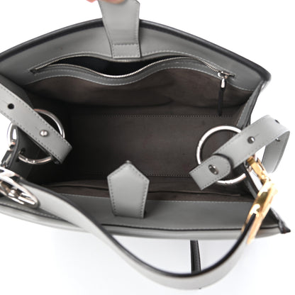 Fendi Vitello Century Opaco F is Fendi Bi-Color Small Runaway Satchel Ghiaccio Ebano 5 of 9