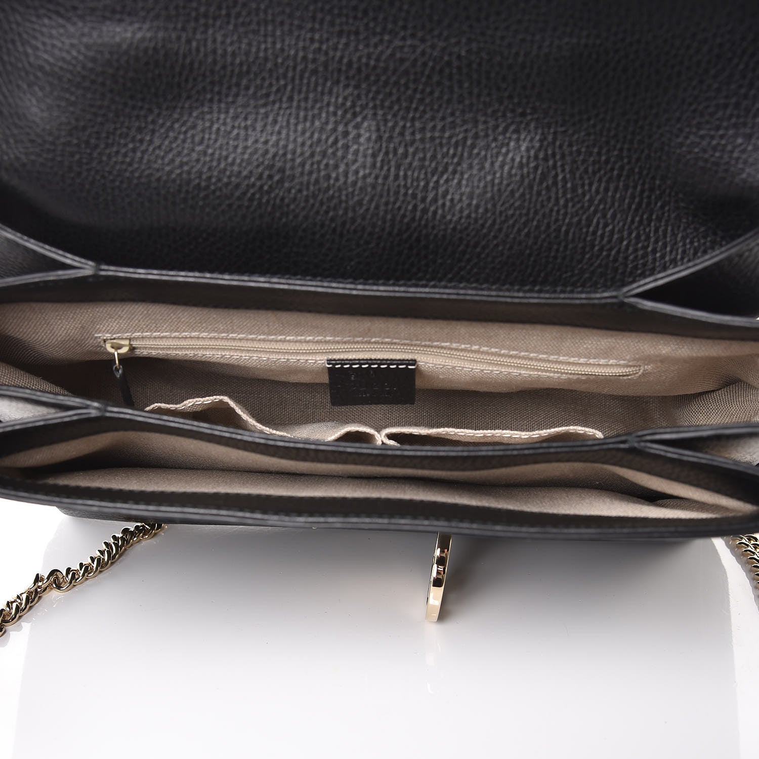 Gucci Dollar Calfskin Medium Interlocking G Top Handle Shoulder Bag Black 5 of 9