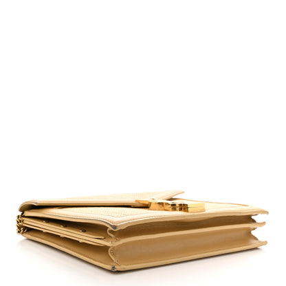 Saint Laurent Canvas Calfskin Classic Monogram Cassandra Clasp Bag Grege Brown Gold 4 of 12