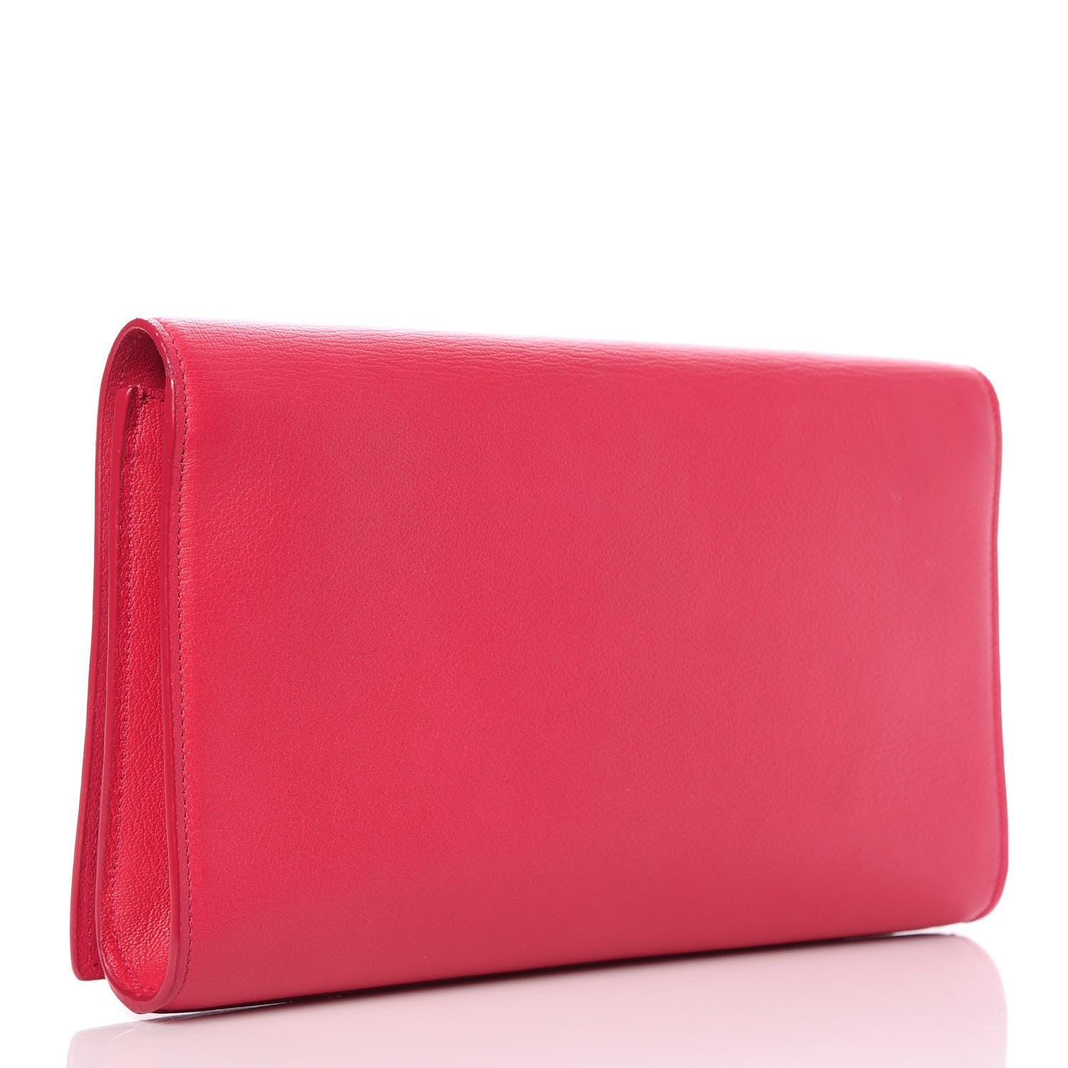 Saint Laurent Calfskin Monogram Large Belle De Jour Clutch Lipstick Fuchsia 3 of 7