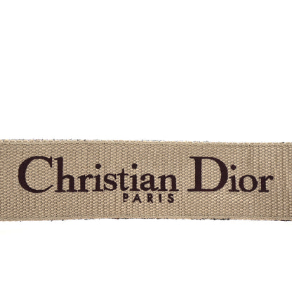 Christian Dior Canvas Embroidered Shoulder Strap Burgundy 3 of 4