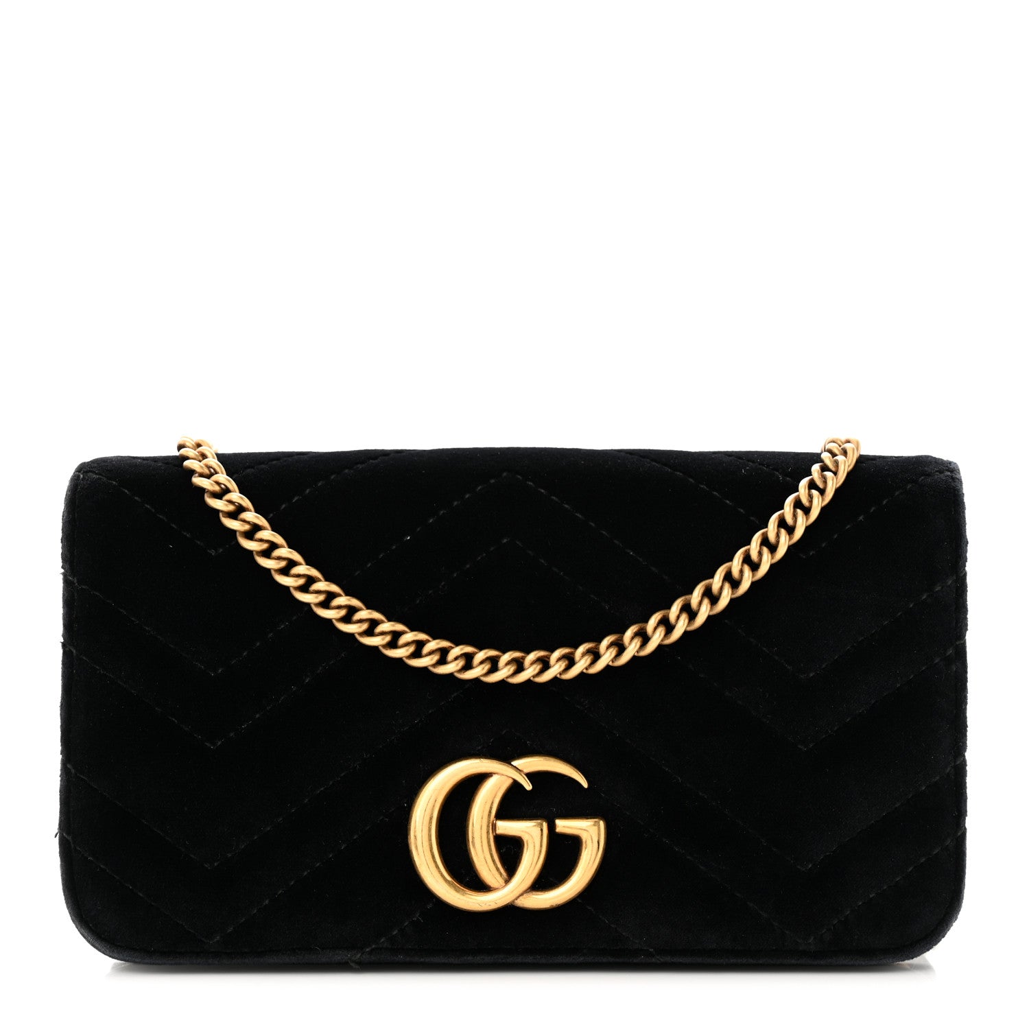 Gucci Velvet Matelasse GG Marmont Mini Bag Black 1 of 21