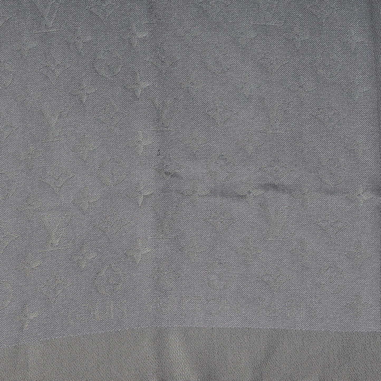 Silk Wool Monogram Shine Shawl Charcoal Grey