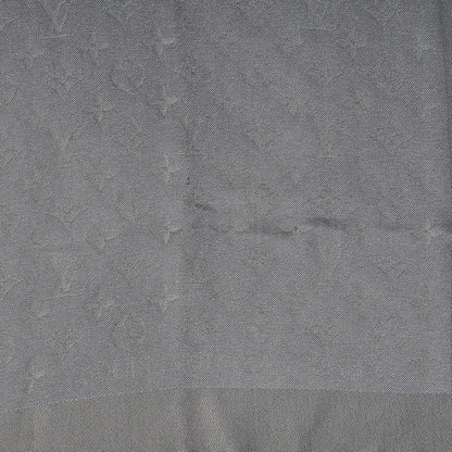 Louis Vuitton Silk Wool Monogram Shine Shawl Charcoal Grey 3 of 7