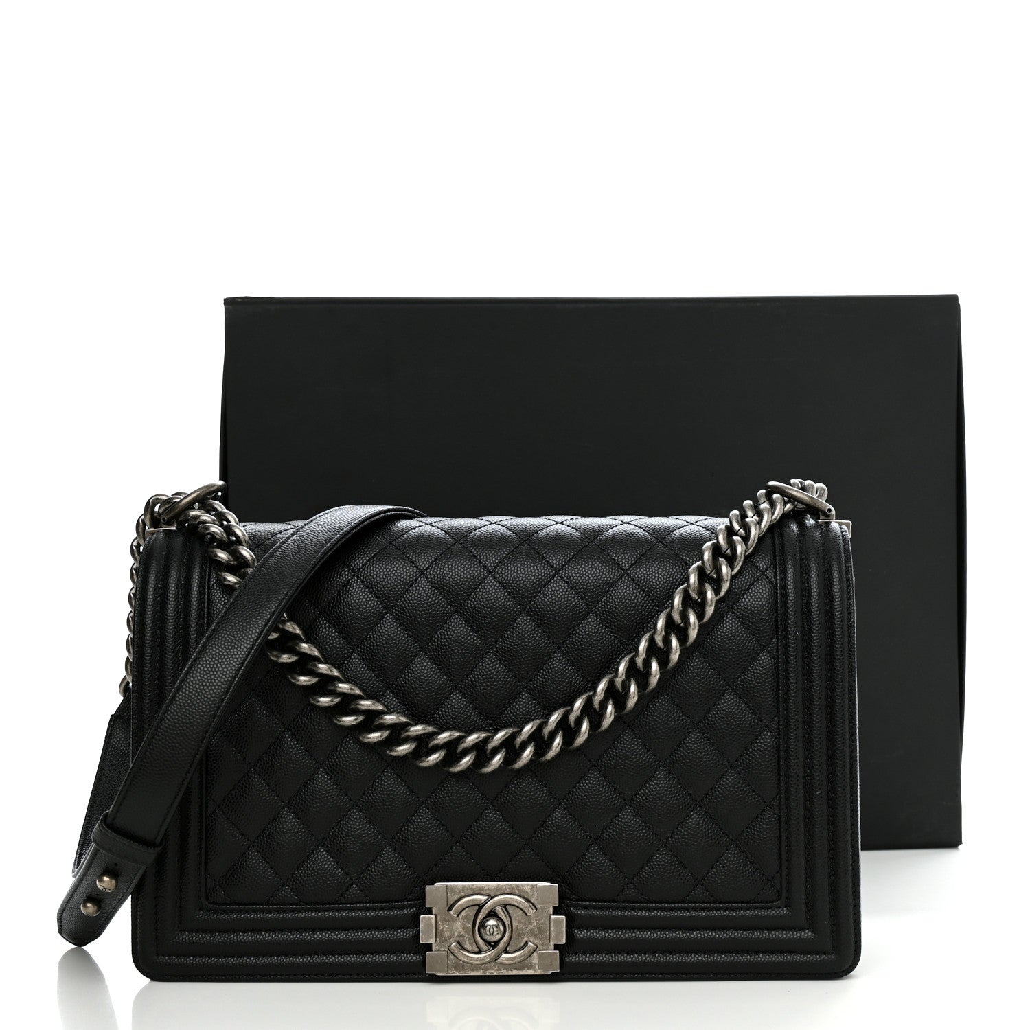 Chanel Caviar Quilted New Medium Boy Flap Black 11 of 11
