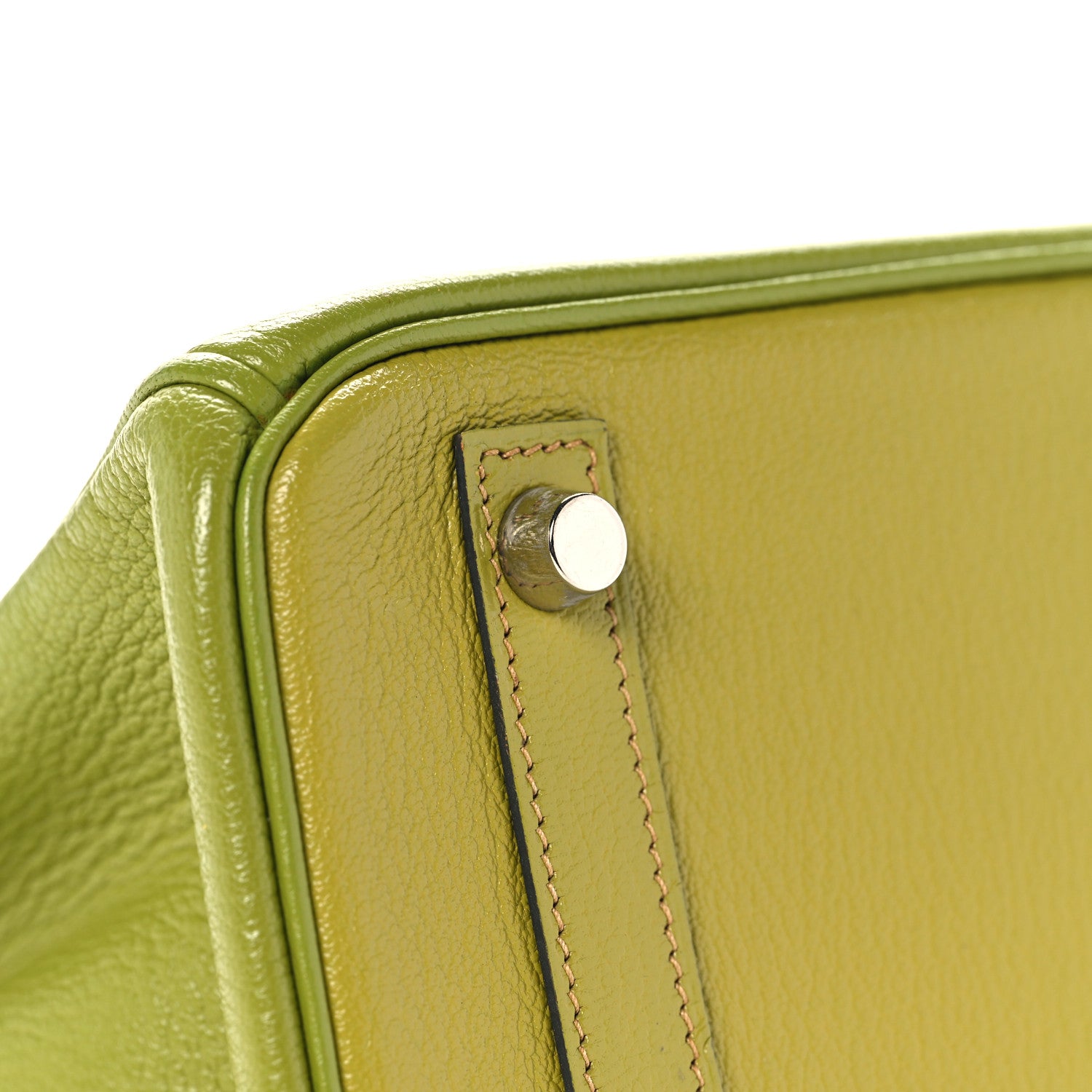 Hermes Chevre Mysore Bi-Color Birkin 30 Vert Anis Vert Chartreuse 9 of 39