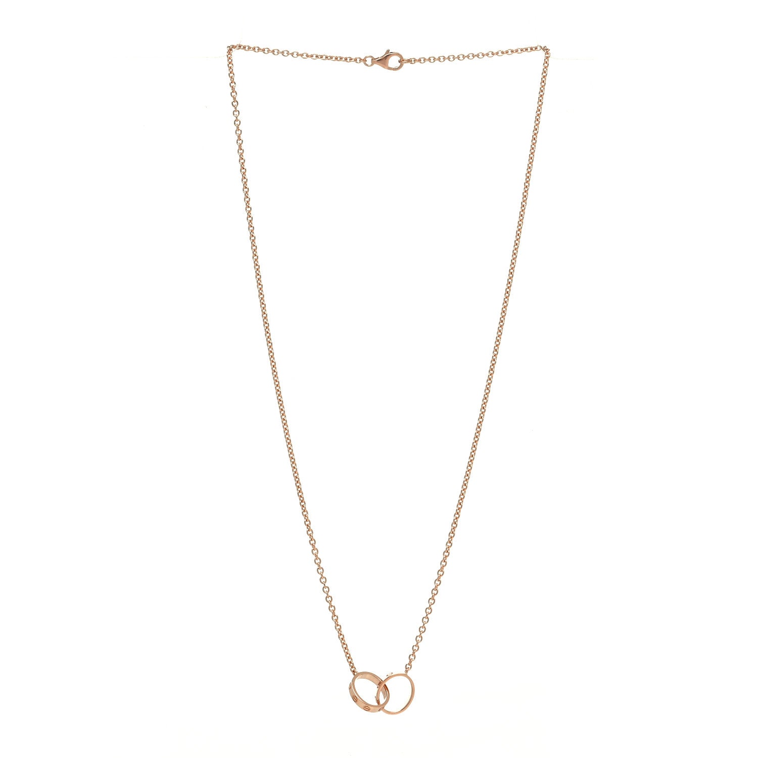 Cartier 18K Pink Gold Interlocking LOVE Necklace 3 of 8