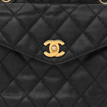 Chanel Caviar Quilted Pocket Shopping Tote Black 12 of 15