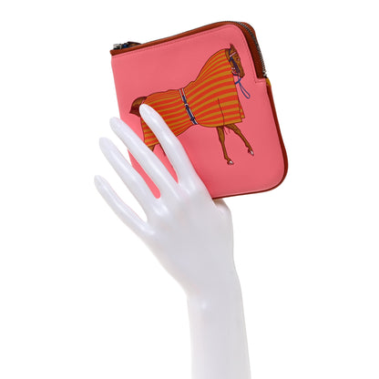 Hermes Swift Couverture Nouvelle Carre Pocket Pouch Rose D'Ete Ambre 2 of 7