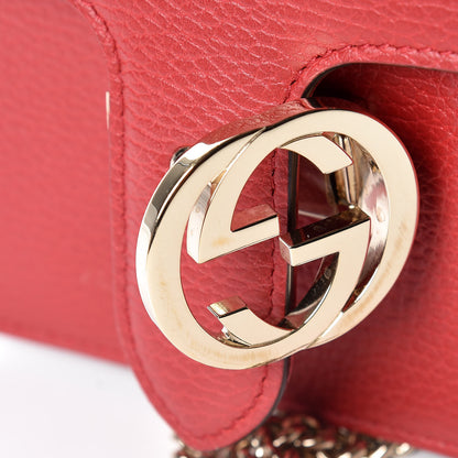 Gucci Dollar Calfskin Small Interlocking G Shoulder Bag Red 11 of 11