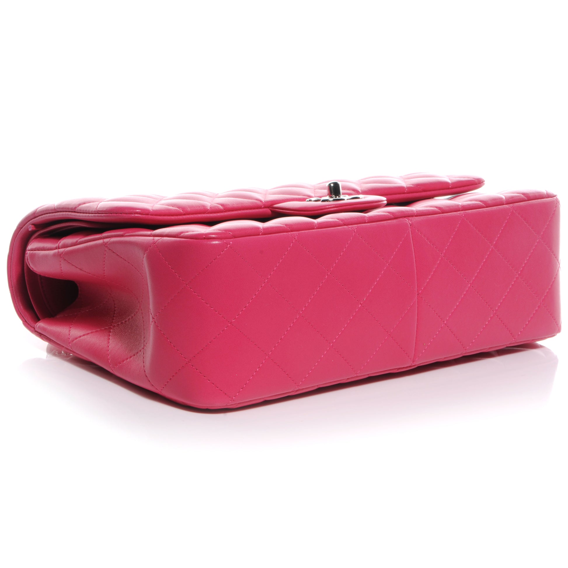 Chanel Lambskin Quilted Jumbo Double Flap Dark Pink 4 of 9