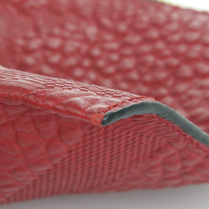 Burberry Signature Grain Calfskin Check Embossed Peyton Crossbody Clutch Bag Military Red 10 of 10
