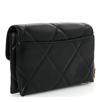Chanel Lambskin Quilted Chanel 19 Flap Clutch Black 3 of 11