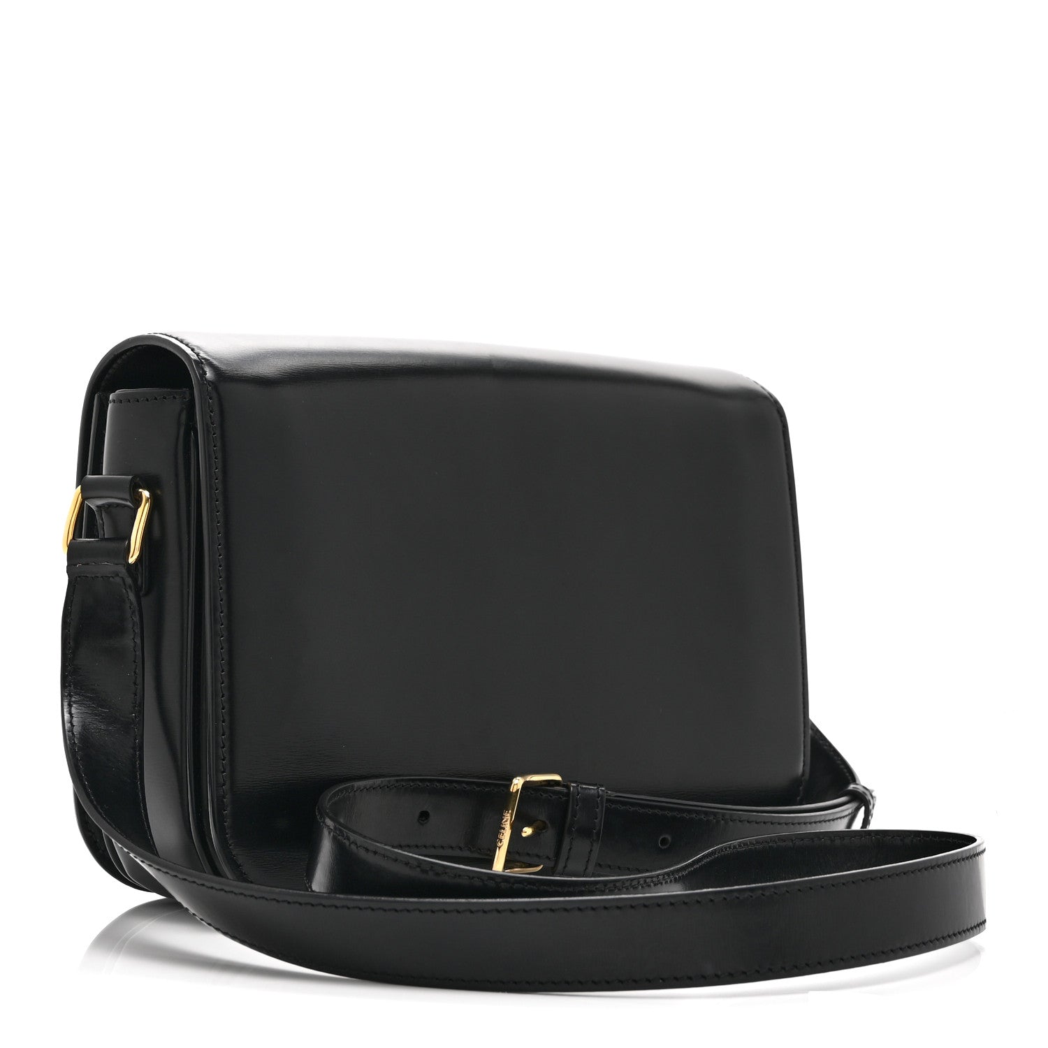 Celine Shiny Calfskin Medium Triomphe Black 3 of 11