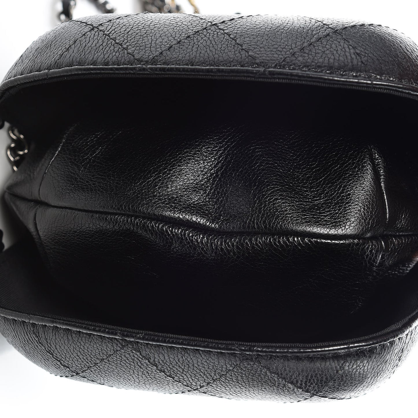 Calfskin Quilted Small Gabrielle Bucket Black